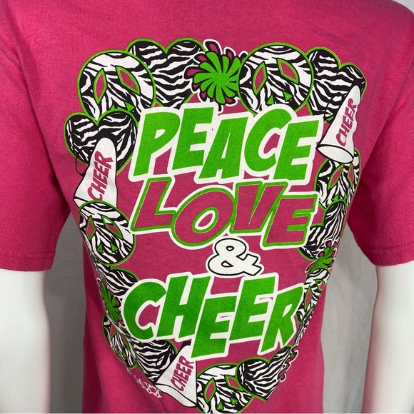 B.Jaxx Hot Pink Peace Love & Cheer Short Sleeve Tee - Picture 2 of 6